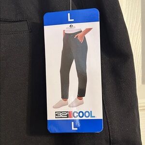 32 Degrees Cool NWT Size Large Black Athleisure Loungewear Pants Workout Stretch
